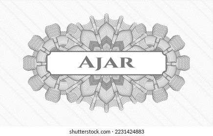 Grey abstract rosette. Vector Illustration. Detailed with text Ajar inside