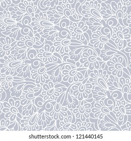 Grey abstract seamless floral pattern