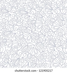 Grey abstract seamless floral pattern