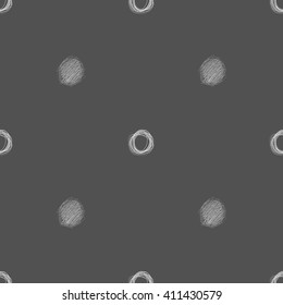 Grey Abstract Seamless Pattern.Hand Drawn circles black and white.