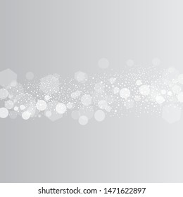 Grey abstract shiny bokeh background.