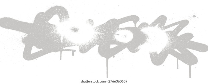 Grey abstract spray paint graffiti text
