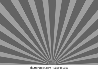 Grey abstract sun rays vector background