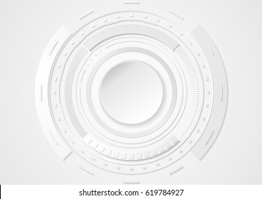 Grey abstract tech paper gear vector background
