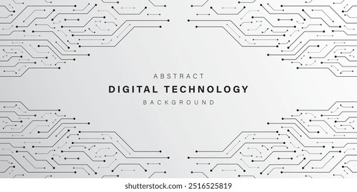 Grey abstract technology background. business technology communication. Hi tech digital connection. high tech. science. modern technology business concept. futuristic background. vector illustration