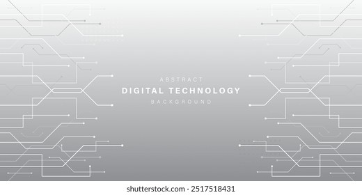 Grey abstract technology background. business technology communication. Hi tech digital connection. high tech. science. modern technology business concept. futuristic background. vector illustration