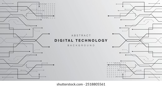 Fundo de tecnologia abstrata cinza. comunicação de tecnologia de negócios. Conexão digital de alta tecnologia. alta tecnologia. ciência. tecnologia moderna conceito de negócios. fundo futurista. ilustração vetorial