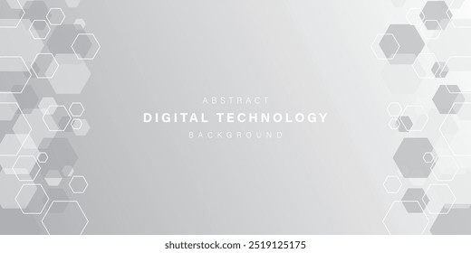 Fundo de tecnologia abstrata cinza. comunicação de tecnologia de negócios. Conexão digital de alta tecnologia. alta tecnologia. ciência. tecnologia moderna conceito de negócios. fundo futurista. ilustração vetorial