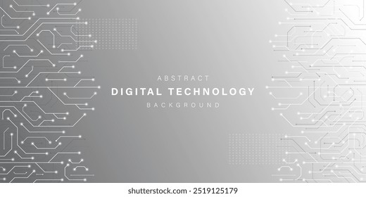 Grey abstract technology background. business technology communication. Hi tech digital connection. high tech. science. modern technology business concept. futuristic background. vector illustration