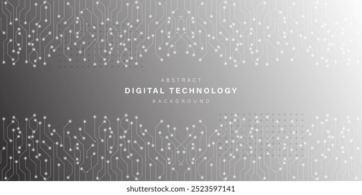 Fondo de tecnología abstracta gris. comunicación de tecnología empresarial. Conexión digital de alta tecnología. alta tecnología. ciencia. concepto de negocio de tecnología moderna. fondo futurista. Ilustración vectorial