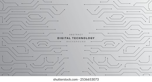 Fondo de tecnología abstracta gris. comunicación de tecnología empresarial. Conexión digital de alta tecnología. alta tecnología. ciencia. concepto de negocio de tecnología moderna. fondo futurista. Ilustración vectorial