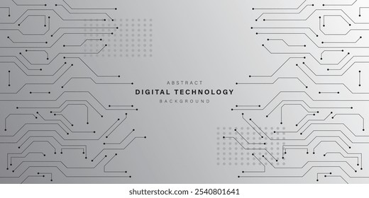 Grauer abstrakter Technologiehintergrund. Unternehmenstechnologie. Digitale High-Tech-Verbindung. High-Tech. Wissenschaft. modernes technologisches Geschäftskonzept. futuristischer Hintergrund. Vektorgrafik