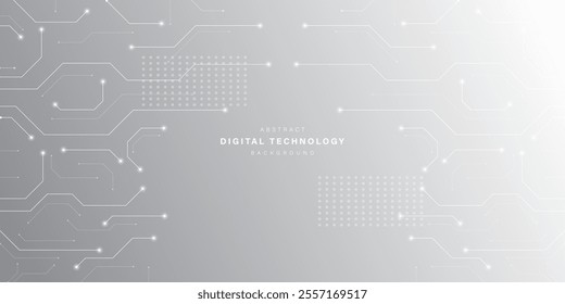 Grey abstract technology background. business technology communication. Hi tech digital connection. high tech. science. modern technology business concept. futuristic background. vector illustration