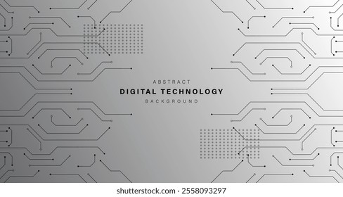 Grey abstract technology background. business technology communication. Hi tech digital connection. high tech. science. modern technology business concept. futuristic background. vector illustration