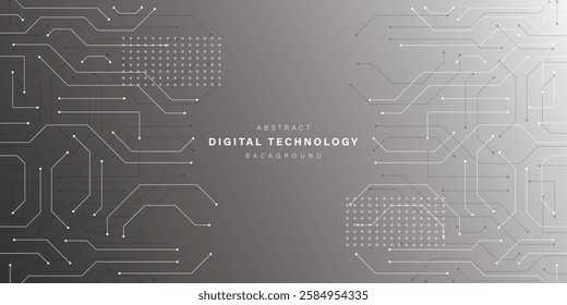 Grey abstract technology background. business technology communication. Hi tech digital connection. high tech. science. modern technology business concept. futuristic background. vector illustration