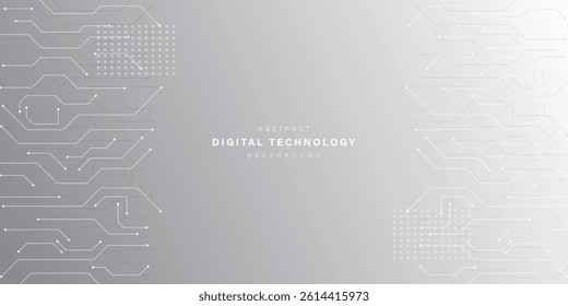 Grey abstract technology background. business technology communication. Hi tech digital connection. high tech. science. modern technology business concept. futuristic background. vector illustration