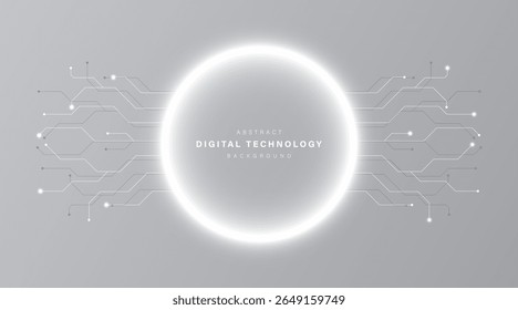 Fondo de tecnología abstracta gris. comunicación de tecnología empresarial. Conexión digital de alta tecnología. alta tecnología. ciencia. concepto de negocio de tecnología moderna. fondo futurista. Ilustración vectorial