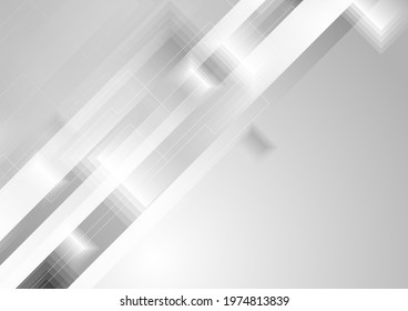 Grey abstract technology geometric background. Minimal vector design