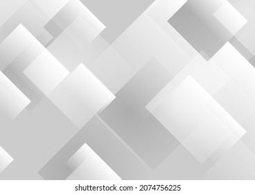 Grauer abstrakter, geometrischer minimaler Hintergrund mit Quadraten. Vektorgrafik-Design