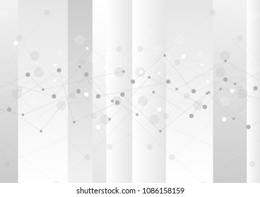 Grey abstract technology graph background. Vector illustration