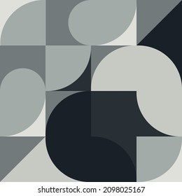 Grey abstract vector texture consisting of circles, triangles and squares. Scandinavian style. seamless vector print suitable for print or clothing banners