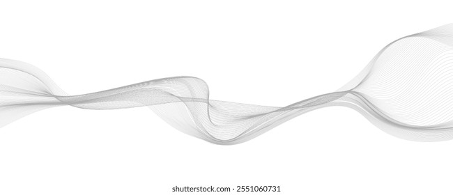 Grey abstract wave lines. Abstract wave design element.	