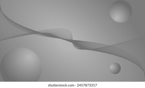 Grey abstract wireframe graphic background.