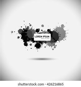 Grey abstraction of patches of paint. Vector