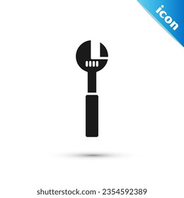 Grey Adjustable wrench icon isolated on white background.  Vector Illustration