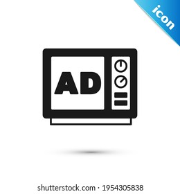 Grey Advertising icon isolated on white background. Concept of marketing and promotion process. Responsive ads. Social media advertising.  Vector
