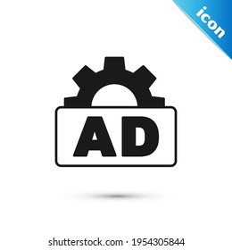 Grey Advertising icon isolated on white background. Concept of marketing and promotion process. Responsive ads. Social media advertising.  Vector