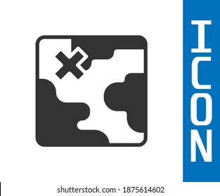 Grey Africa safari map icon isolated on white background.  Vector