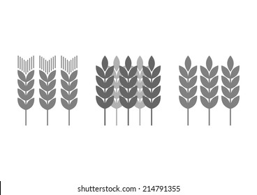 Grey agricultural icons on white background  