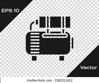 Grey Air compressor icon isolated on transparent background.  Vector Illustration