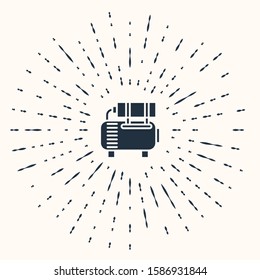 Grey Air compressor icon isolated on beige background. Abstract circle random dots. Vector Illustration