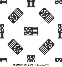 Grey Air conditioner with fresh air icon isolated seamless pattern on white background. Split system air conditioning sign. Cool and cold climate control system. Vector Illustration
