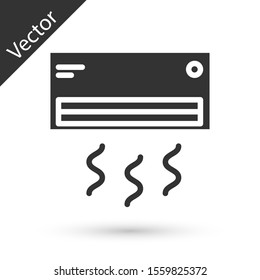 Grey Air conditioner icon isolated on white background. Split system air conditioning. Cool and cold climate control system.  Vector Illustration