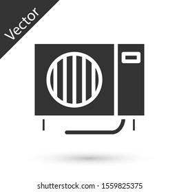 Grey Air conditioner icon isolated on white background. Split system air conditioning. Cool and cold climate control system.  Vector Illustration
