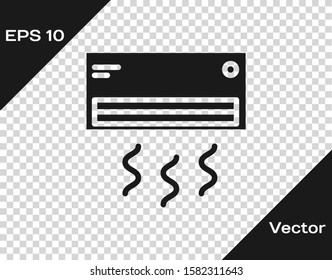 Grey Air conditioner icon isolated on transparent background. Split system air conditioning. Cool and cold climate control system.  Vector Illustration