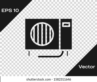 Grey Air conditioner icon isolated on transparent background. Split system air conditioning. Cool and cold climate control system.  Vector Illustration