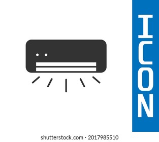 Grey Air conditioner icon isolated on white background. Split system air conditioning. Cool and cold climate control system.  Vector
