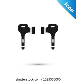 Grey Air headphones icon icon isolated on white background. Holder wireless in case earphones garniture electronic gadget.  Vector Illustration