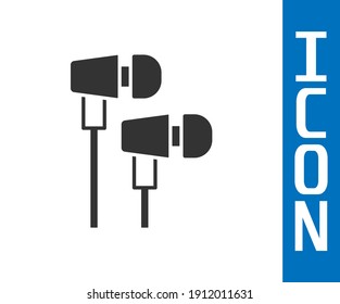 Grey Air headphones icon icon isolated on white background. Holder wireless in case earphones garniture electronic gadget.  Vector