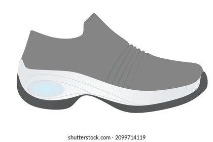 Grey air sneaker. vector illustration