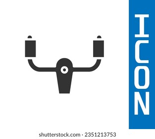 Grey Aircraft steering helm icon isolated on white background. Aircraft control wheel.  Vector Illustration