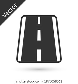 Grey Airport runway for taking off and landing aircrafts icon isolated on white background.  Vector