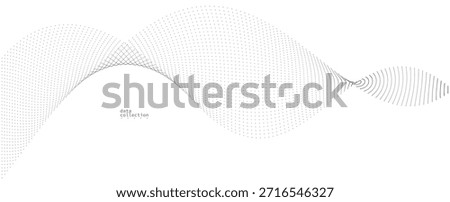 Grey airy particles flow vector design, abstract background with wave of flowing dots array, digital futuristic illustration, nano technology theme.