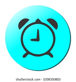 Grey alarm clock icon isolated