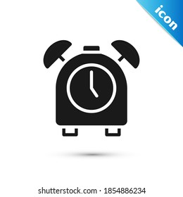 Grey Alarm clock icon isolated on white background. Wake up, get up concept. Time sign.  Vector