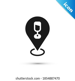 Grey Alcohol or beer bar location icon isolated on white background. Symbol of drinking, pub, club, bar.  Vector